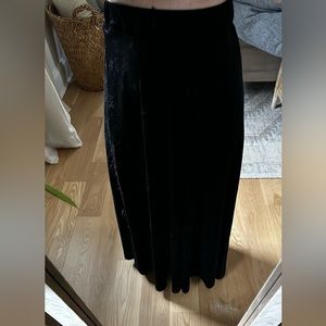 Women's Floor Length High Waist Evening Party Flowy Velvet Maxi Skirt